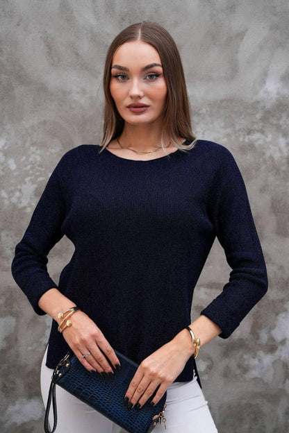 Oval Yaka Simli Bluz