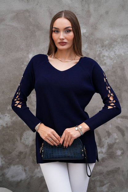 Kol Dekolteli İnce Triko Bluz