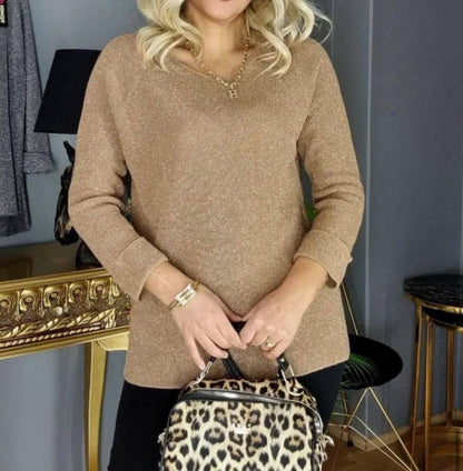 Oval Yaka Simli Bluz